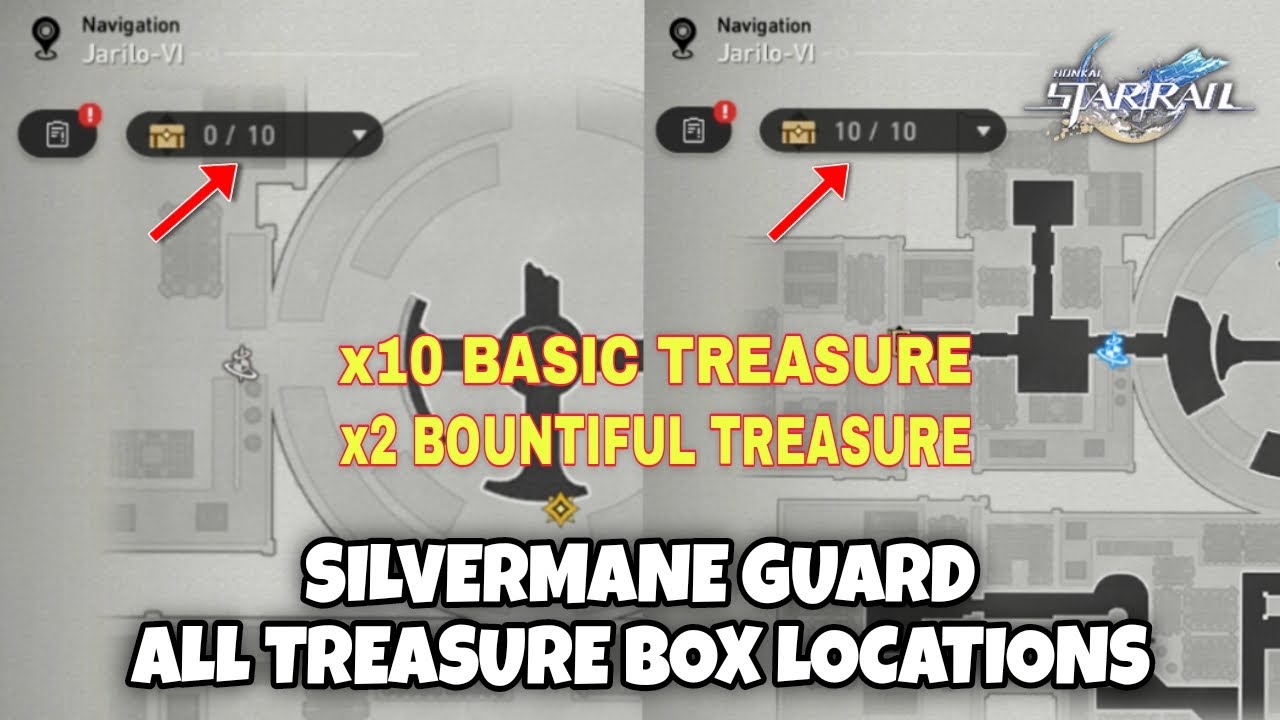 Silvermane Guard All Basic treasure and Bountiful Treasure box locations | Honkai star rail