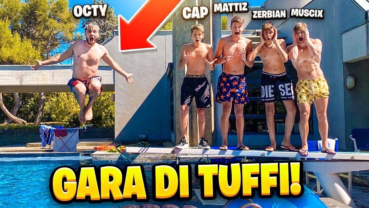 GARA DI TUFFI IN PISCINA CON MATTIZ, ZERBI, OCTY, GIGI, KAZUOSAN, MUSCIX! 😂 Villa degli YouTubers