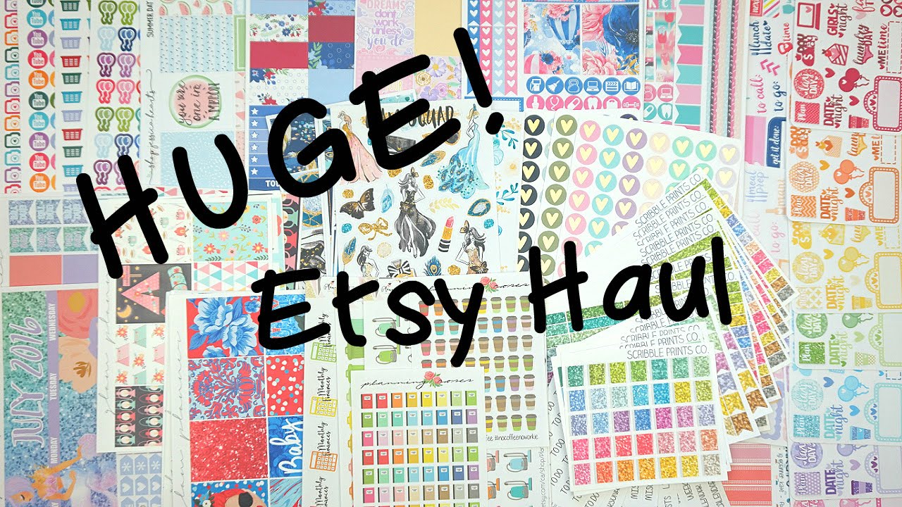 Huge Etsy Sticker Haul // LOTS OF SHOPS!