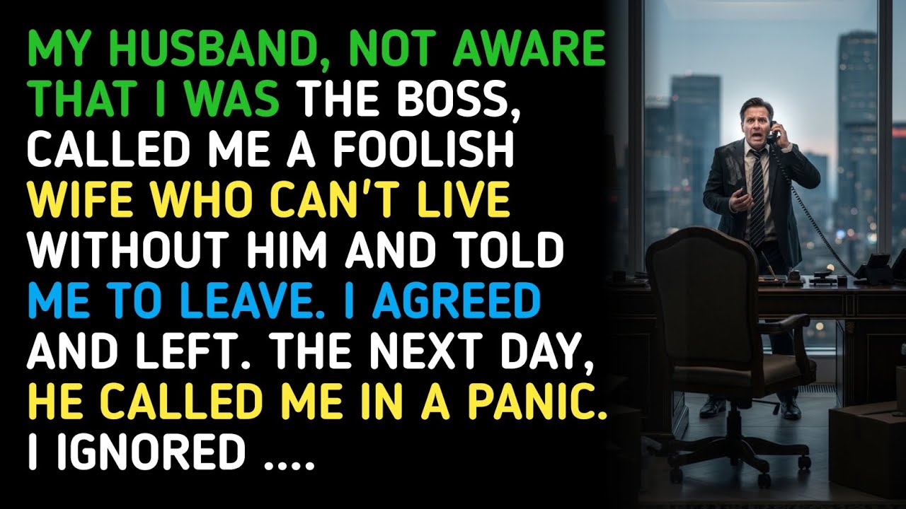 MY HUSBAND, NOT AWARE THAT I WAS THE BOSS, CALLED ME A FOOLISH WIFE WHO CAN'T LIVE WITHOUT HIM... 