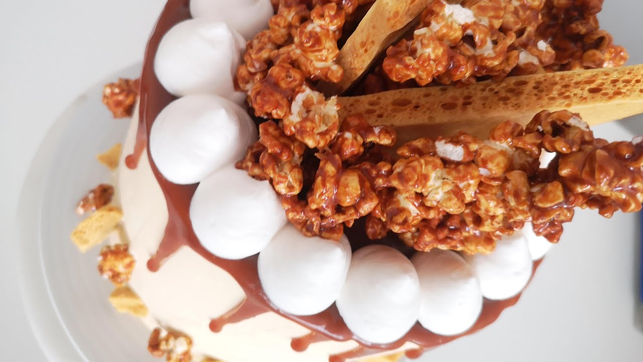 How to Make a Salted Caramel Popcorn Cake
