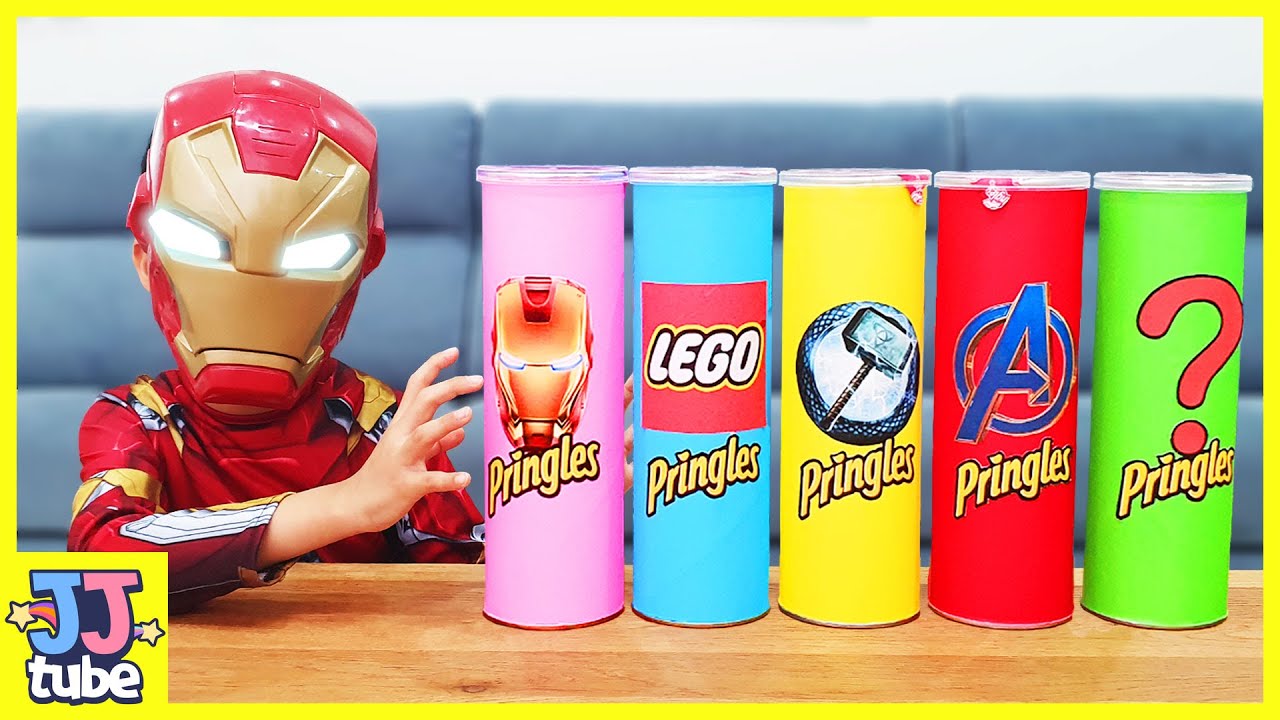 프링글스 뚜껑을 열면 슈퍼히어로가 뿅! 레고 마블 장난감 상황극 놀이 Making Pringles with Lego Marvel Superheros [제이제이 튜브-JJ tube]