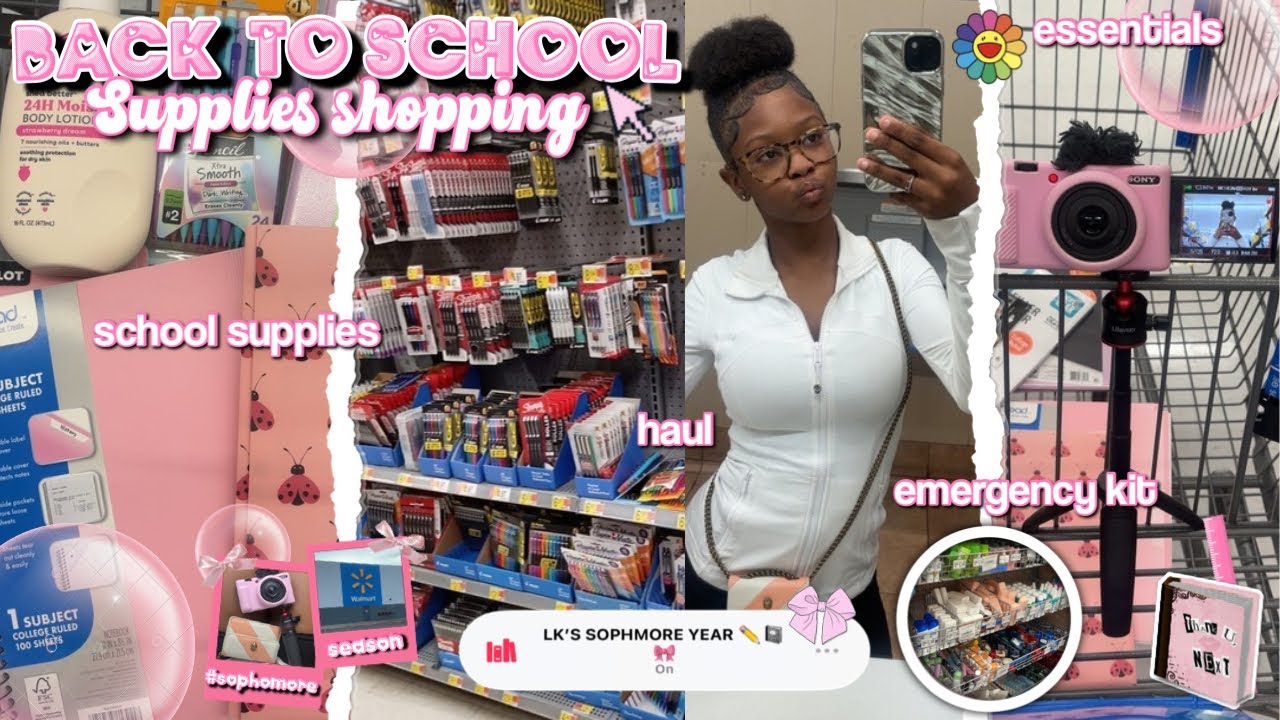 BACK TO SCHOOL SUPPLIES SHOPPING + HAUL 2025 ✏️🎀 | sophmore, emergency kit, haul, essentials ✏️🎀