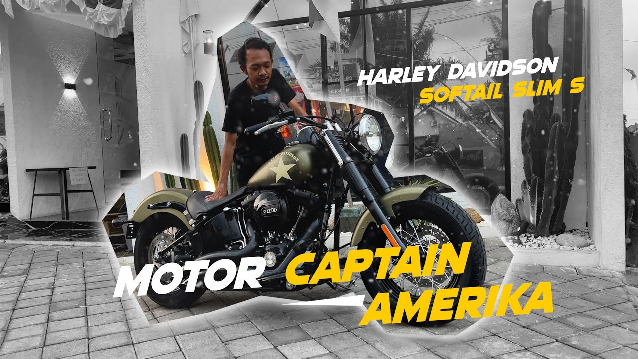 Review Motor Captain Amerika!! Harley Softail Slim S