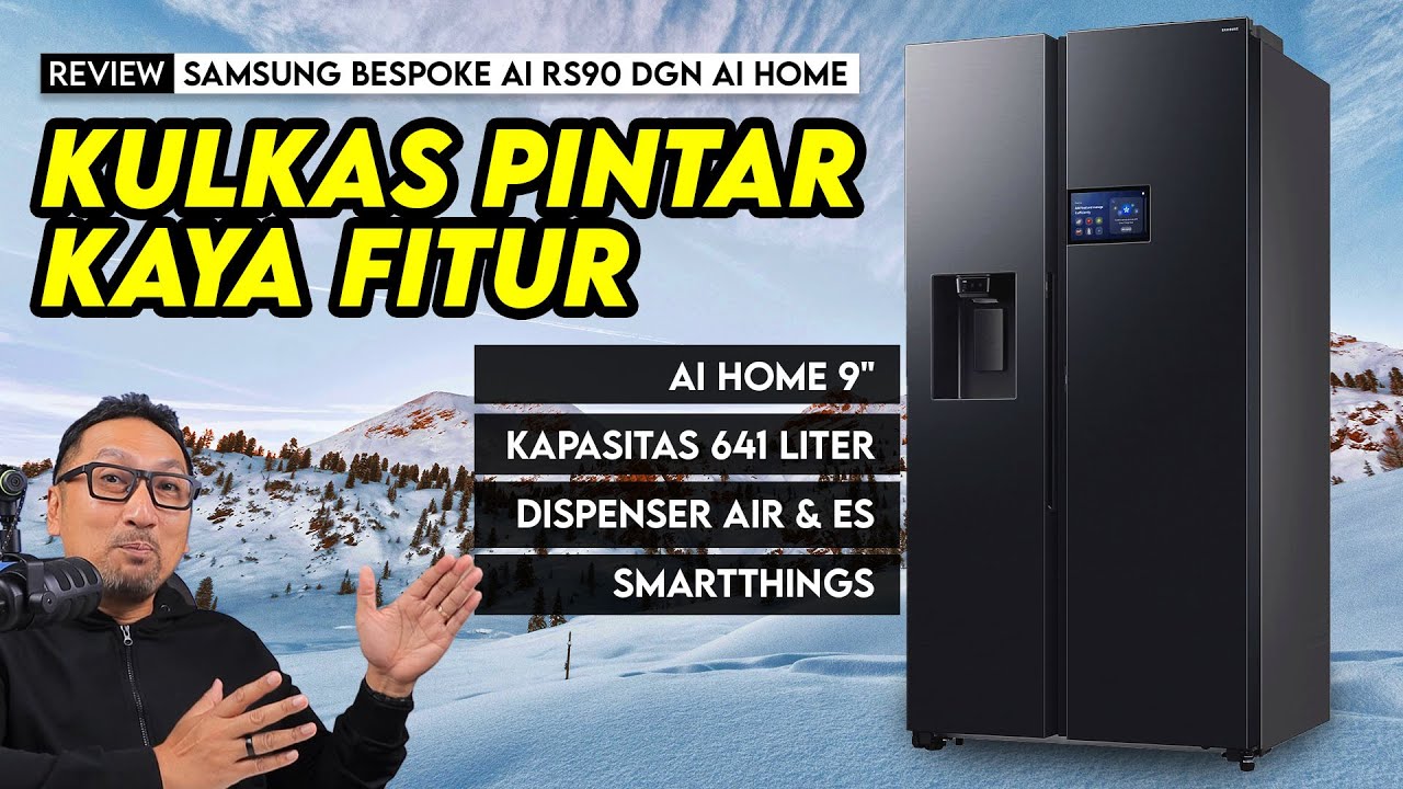 Kulkas Pintar dgn Layar Sentuh, Kaya Fitur, Ekstra Luas - Samsung Bespoke AI RS90 dgn AI Home