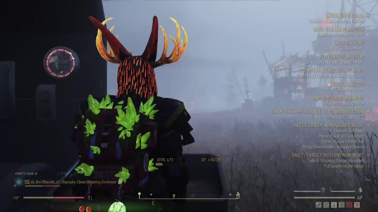 Fallout76 |Day 9 on that daily masks glowing grind hourly Fasnacht event