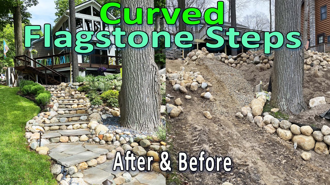 How to install CURVED Flagstone Steps (Step-by-Step)