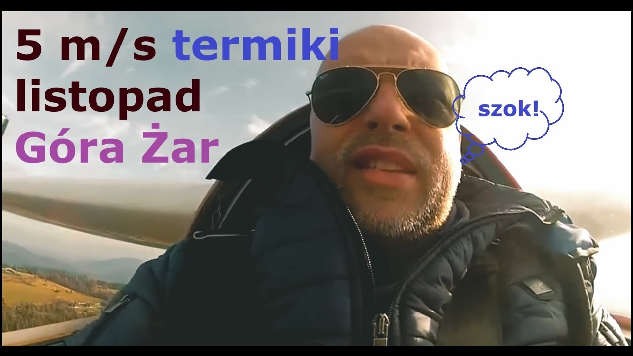 Listopadowa termika na Żarze. Gliding in Poland. Beskidy Mountains. Silesia.