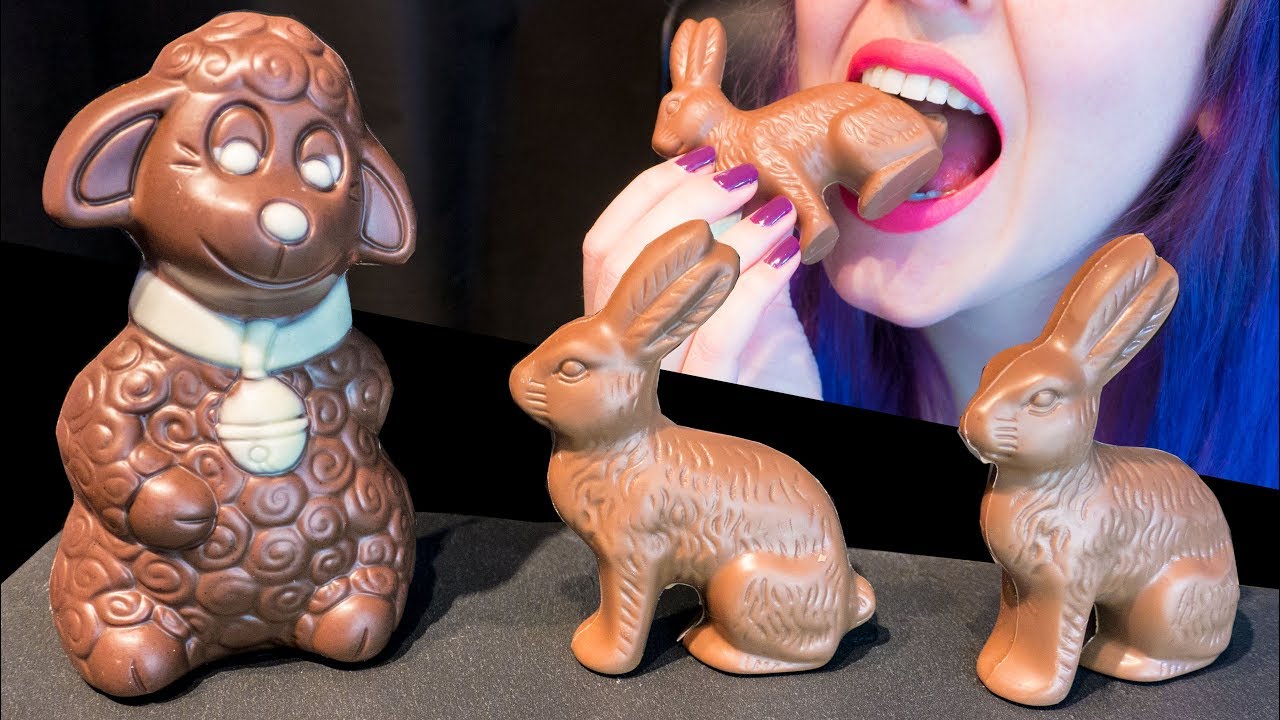 ASMR: Hollow Chocolate Figures | White & Dark Chocolate 🍫 ~ Relaxing Eating Sounds [No Talking|V] 😻