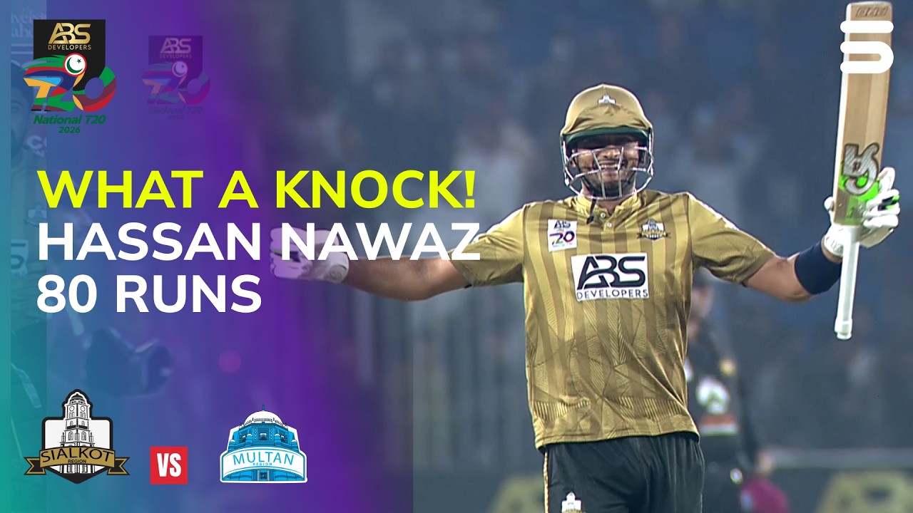 Hassan Nawaz 80 Runs Knock | Sialkot vs Multan | ABS Developers National T20 Cup 2026 | MZA1J