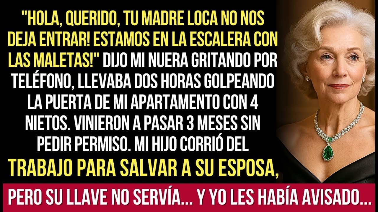 'Hola, Querido, Tu Madre Loca No Nos Deja Entrar! Estamos En La Escalera Con Nuestras Cosas!'