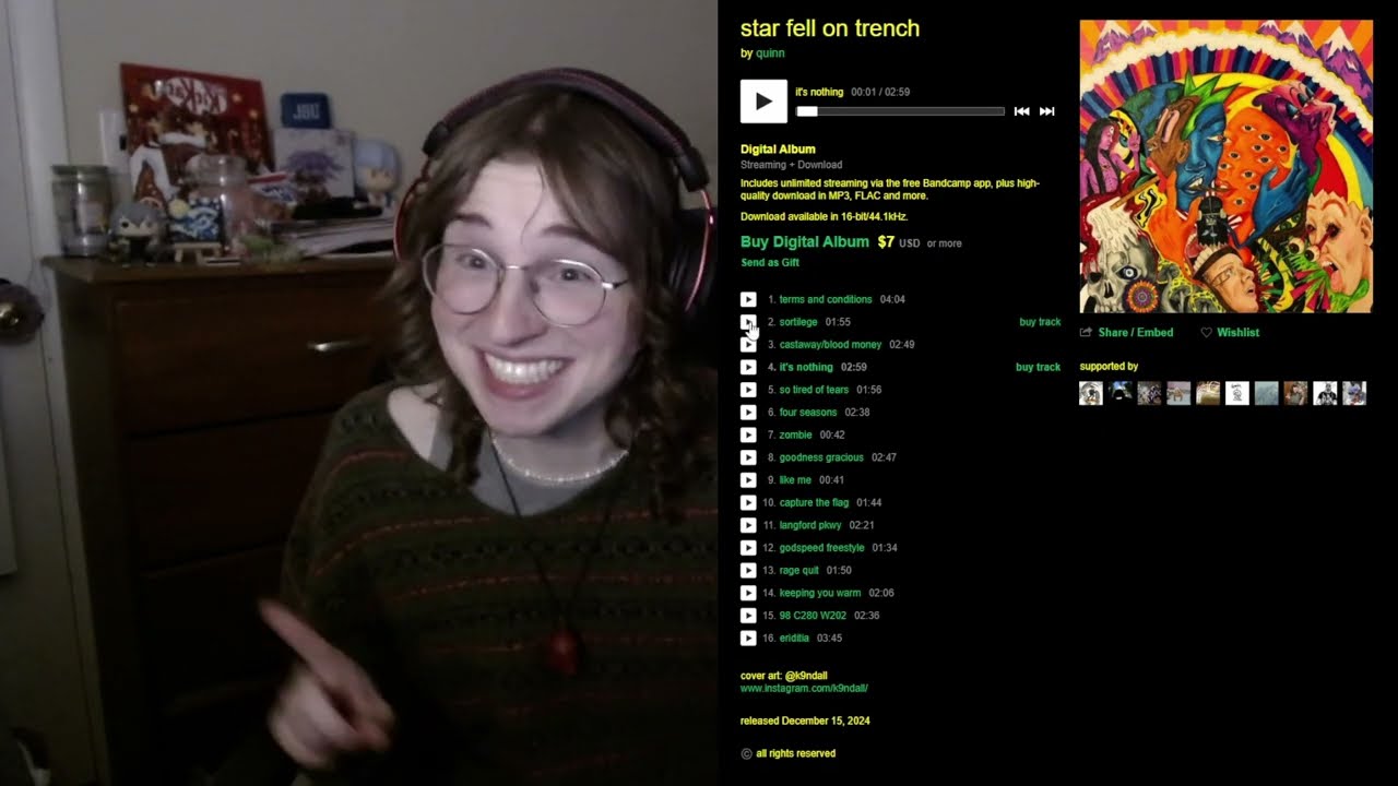 quinn - star fell on trench reaction