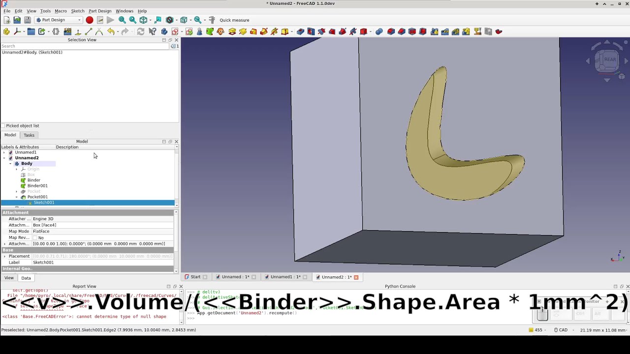 FreeCAD: баланс силы