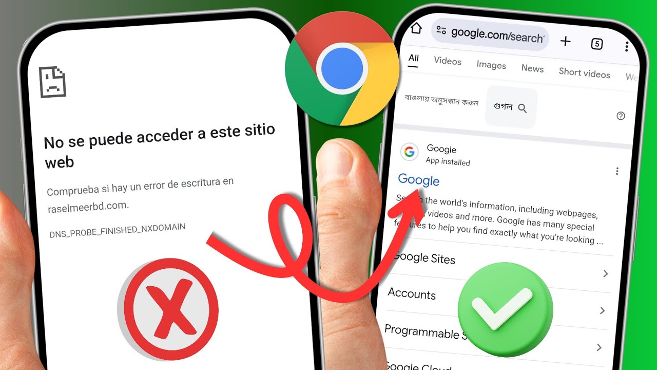 C&oacute;mo solucionar el error No se puede acceder a este sitio en Android | Solucionar error de Chrome
