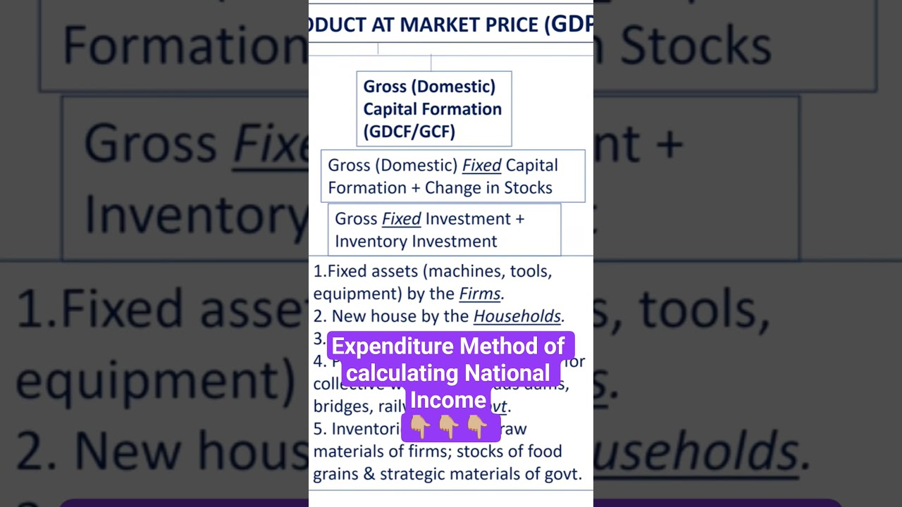 Gross Domestic Capital Formation GDCF GCF #nationalincome #expendituremethod #economics #class12