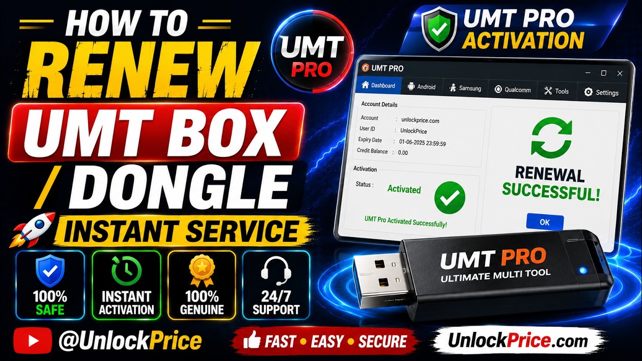 How To Renew UMT Box / Dongle | UMT Pro Activation  | Instant Service | UnlockPrice.com