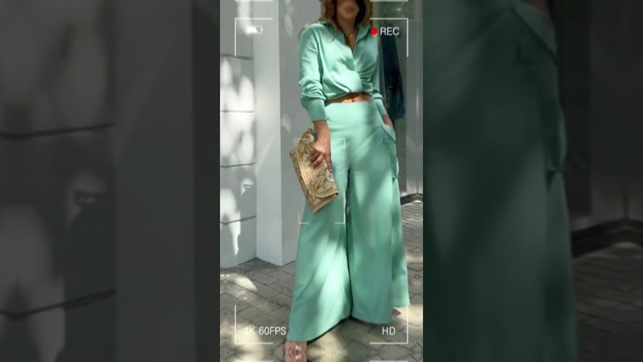 Conjunto feminino casual cor s&oacute;lida #feminina #moda #shopee