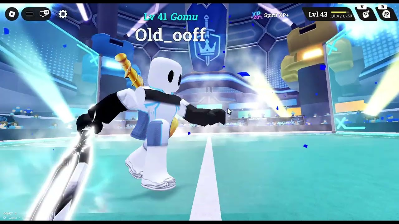 getting cooked in racket rivals but helped by a kind-hearted stranger