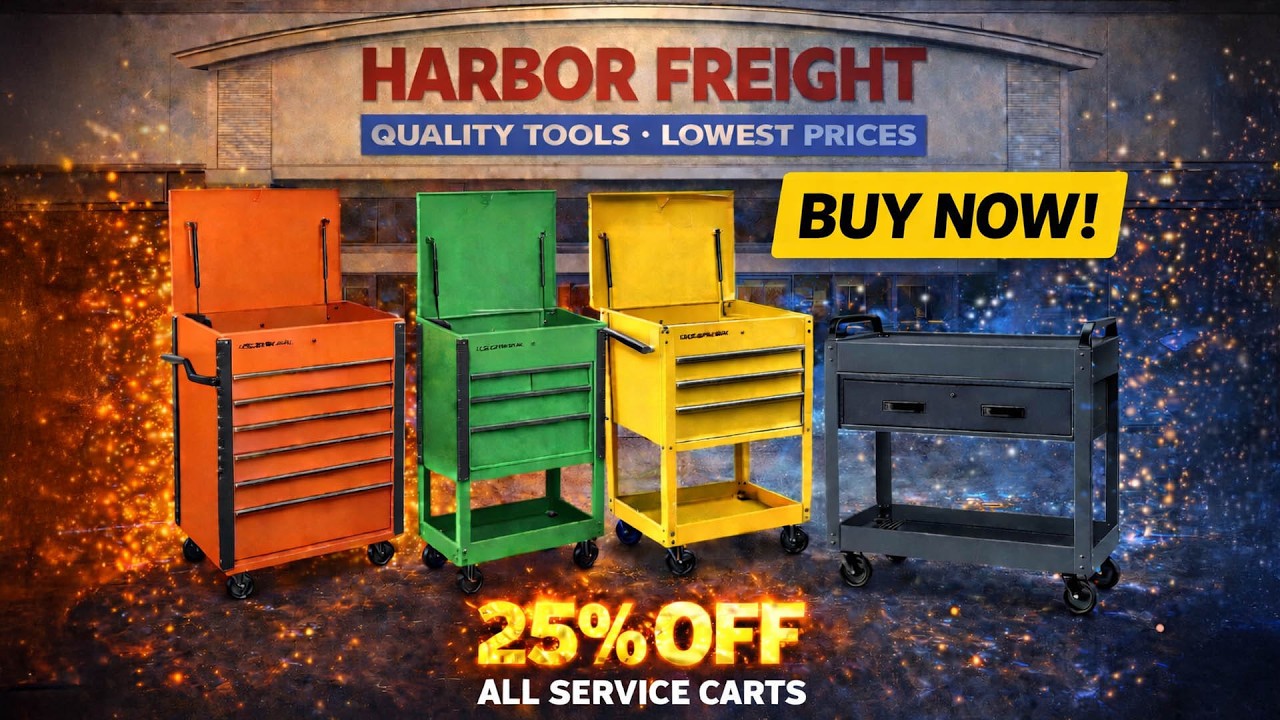Harbor Freight 25% OFF ALL U.S. General Service Carts - BUY NOW!