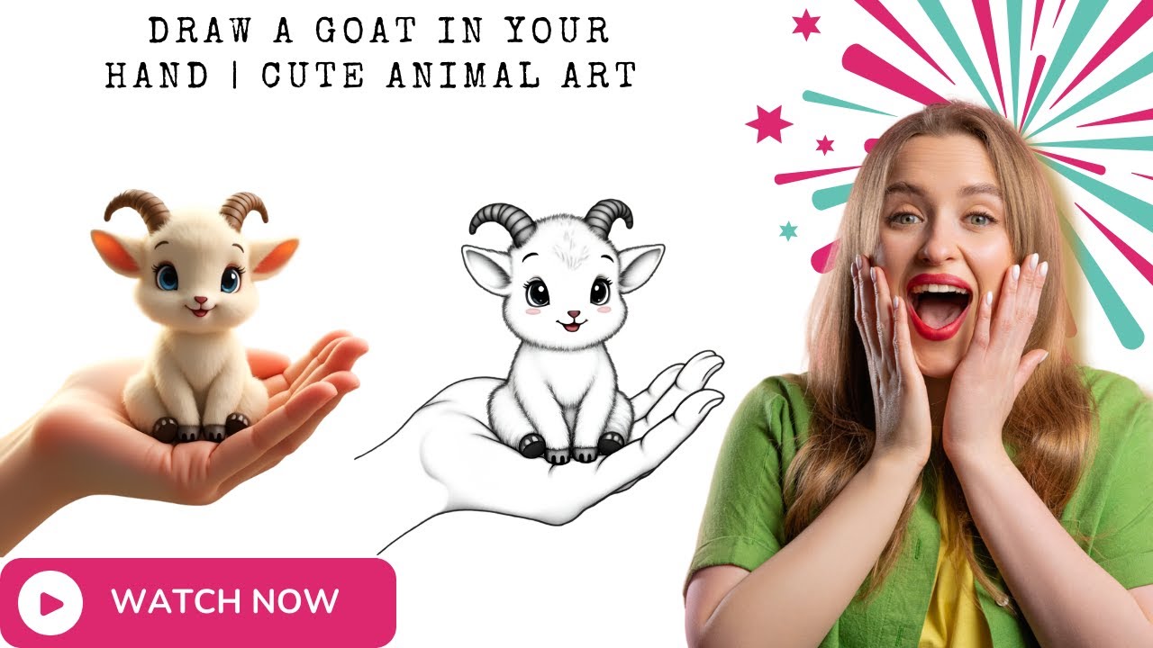 Draw a Goat in Your Hand | Cute Animal Art