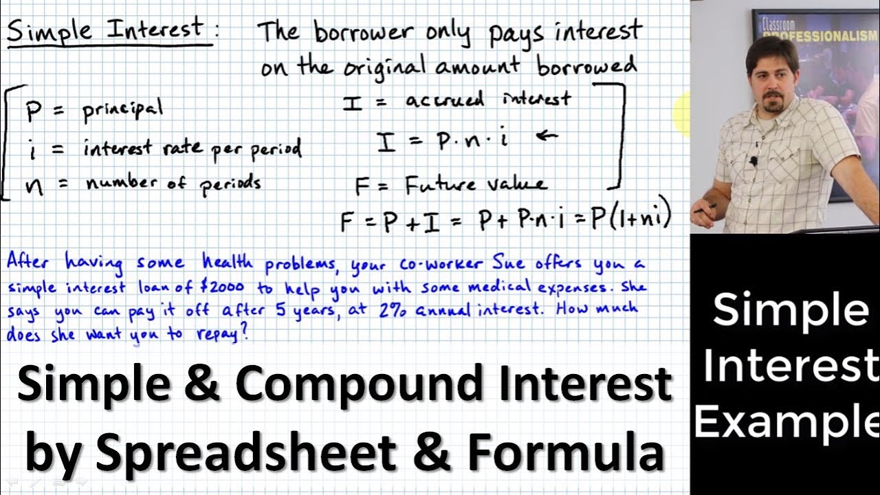 Simple & Compound Interest by Spreadsheet & Formula | Present & Future Value | Engineering Economics