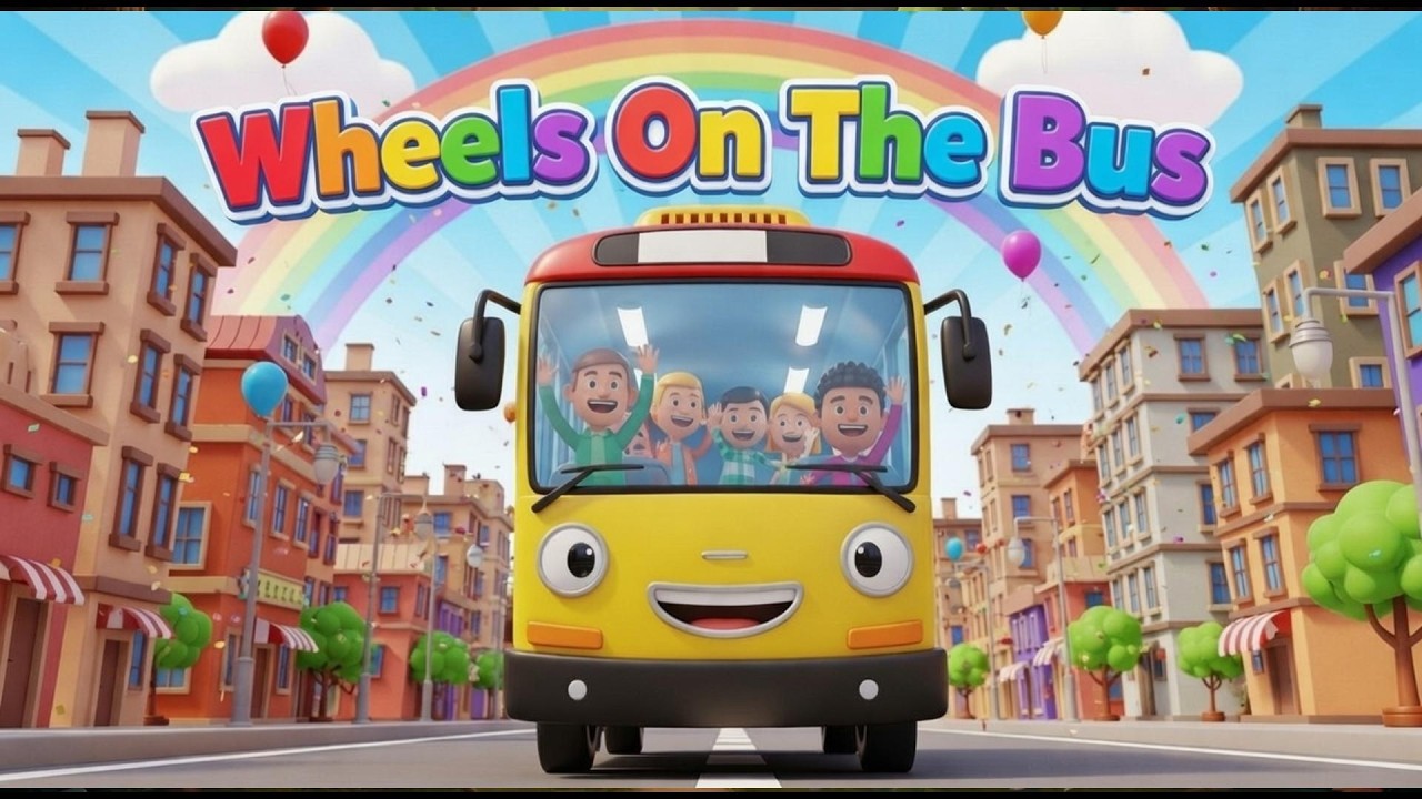 Wheels On The Bus🎵 | English Rhymes Kids | Action Rhyme for kids #englishrhymes #kidsrhymes #kids