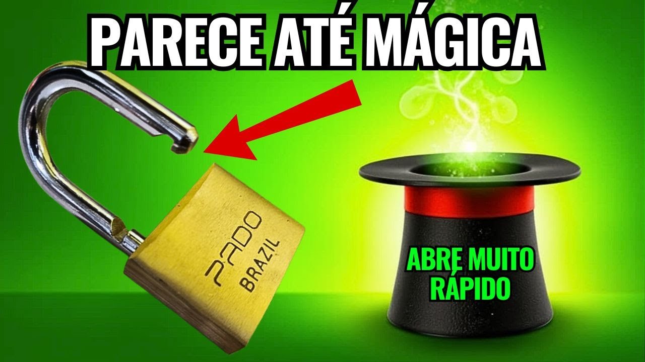 ✅FIQUEI CHOCADO! ABRE TÃO RÁPIDO QUE PARECE MÁGICA /COMO ABRIR CADEADO SEM CHAVE!