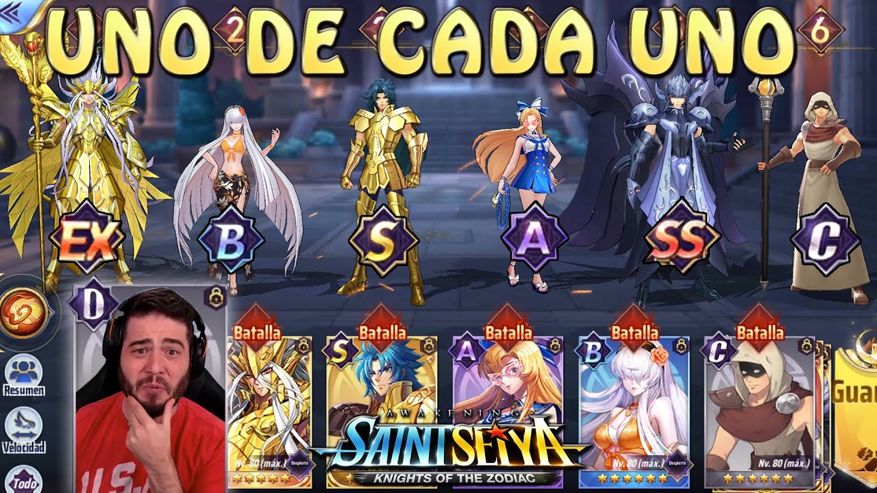 EL MEJOR EQUIPO LOCO?! UNO DE CADA RANGO!! PVP TEMATICO!!! Saint Seiya Awakening