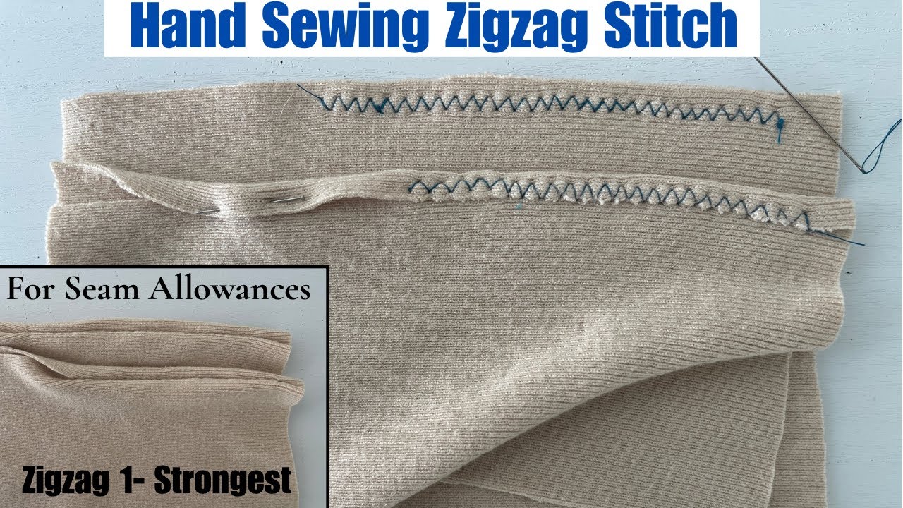 HAND SEWING | Zigzag Stitch by Hand for Dressmaking | Hand Sewing Stretchy Fabric | Updated Video