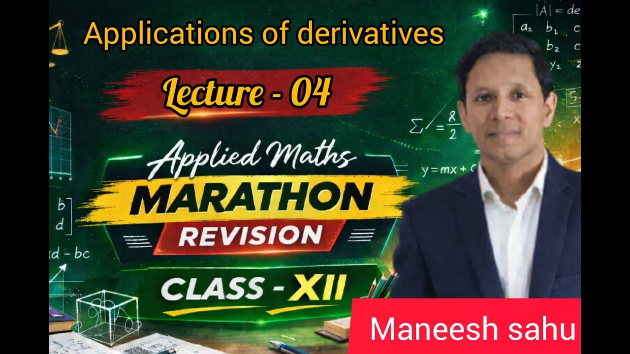 DAY 4 I 12 th board Applied Maths marathon Revision 2026 I PACE