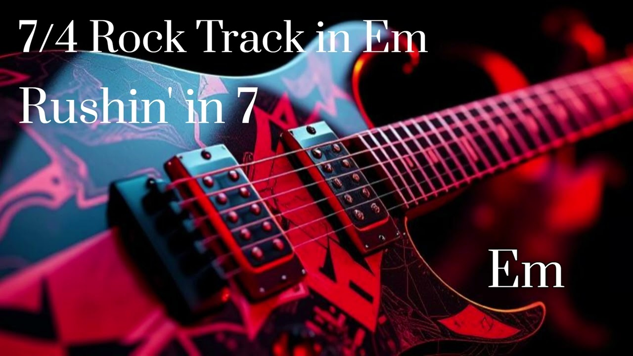 Rushin' in 7  -  7/4 Progressive Rock Guitar Backing Track in Em