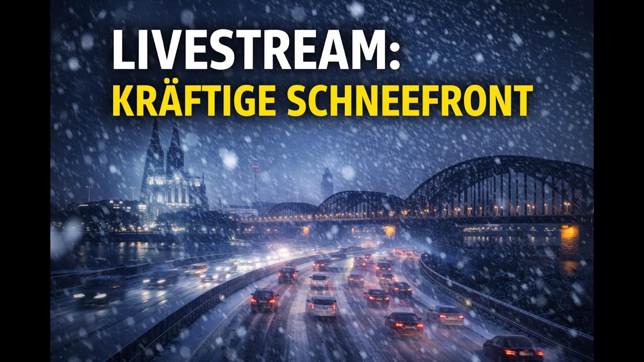 Starker Schneefall im Westen und S&uuml;dwesten LIVE  aus NRW und BaW&uuml;
