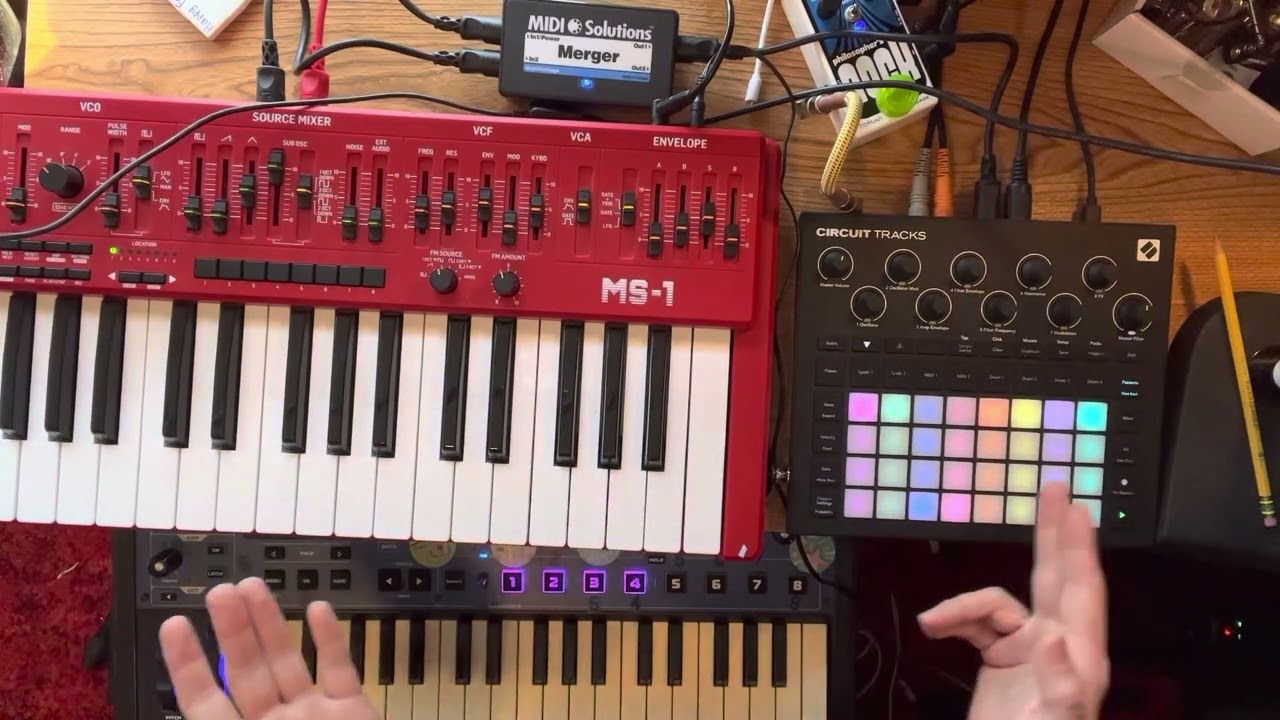 Circuit tracks as a midi looper for 2 keyboards