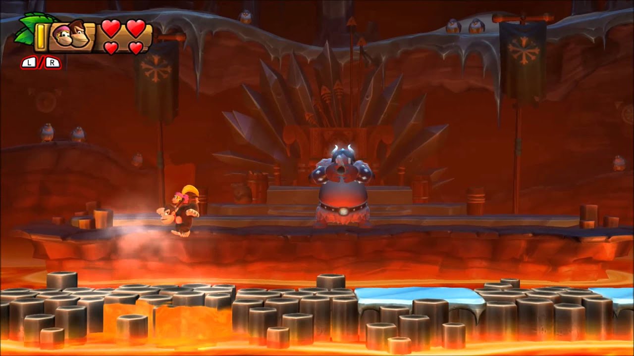 Donkey Kong Country: Tropical Freeze - 100% Walkthrough - 6-Boss Volcano Dome