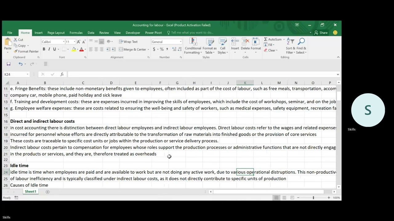 Management Accounting- Accounting for Labour
