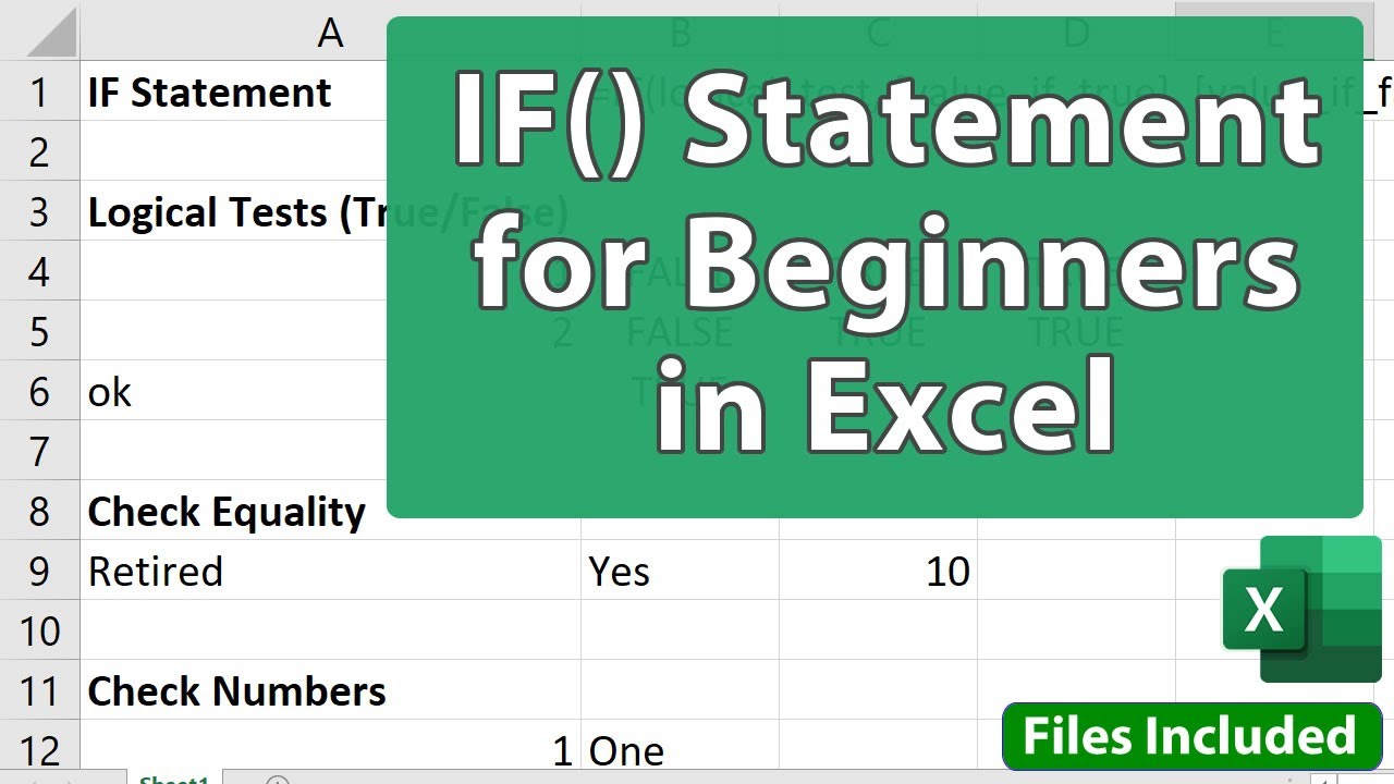 IF() Statement in Excel