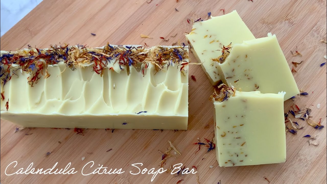 CALENDULA CITRUS SOAP BAR | COLD PROCESS | SOAP MAKING TUTORIAL | TUTORIAL MEMBUAT SABUN | BAHASA