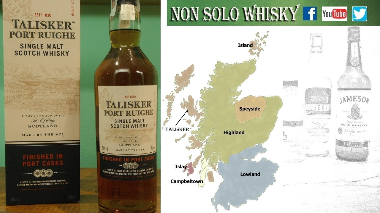 Degustazione Talisker Port Ruighe  45,8° Single malt scotch whisky, Port casks finishing