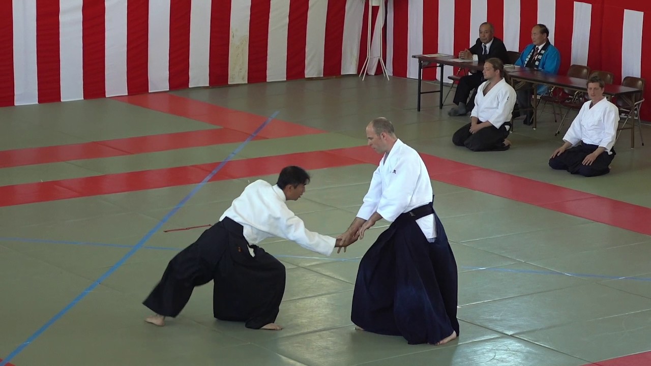 Aikido Saku Dojo Embukai 2017, J&ouml;rg Kretzschmar (TORI), Watanabe Seiji (UKE)