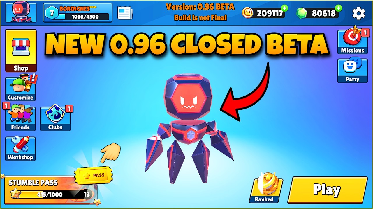 NEW 0.96 CLOSED BETA IN STUMBLE GUYS #stumbleguys #SuperLeague