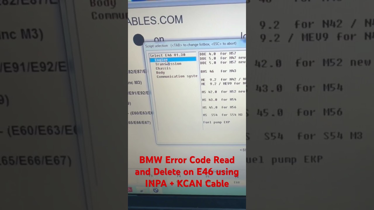 BMW M57N E46 OBD Port location. Error Code Read & Delete using INPA and KCan cable.