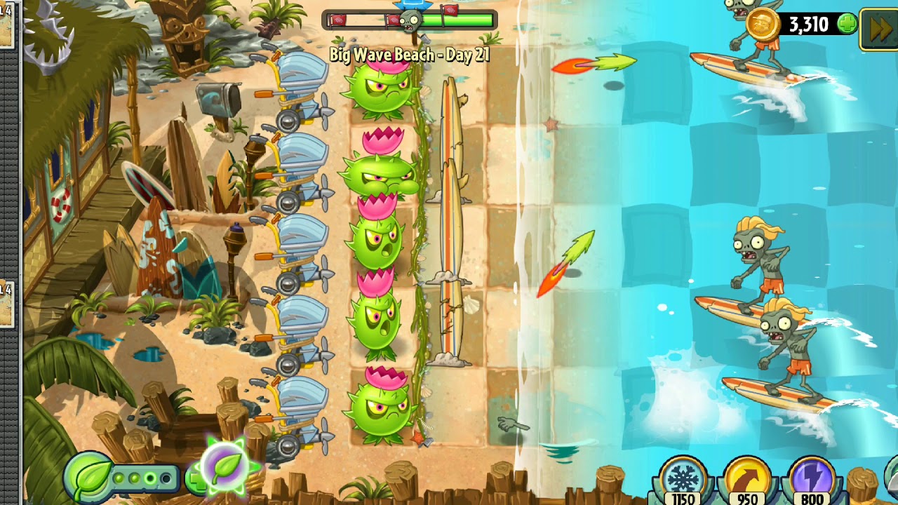 Plants vs Zombies 2 - Big Wave Beach  - Day 21