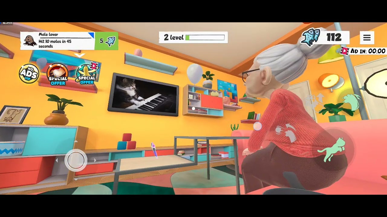 Playing I am cat but grandma his hitting me in pan