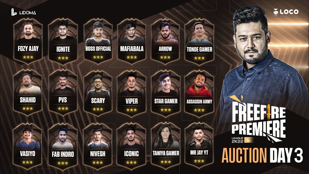 Freefire Premiere League Auction - Last Day - Garena Freefire Live #FPL2K22 #LidomaAsia