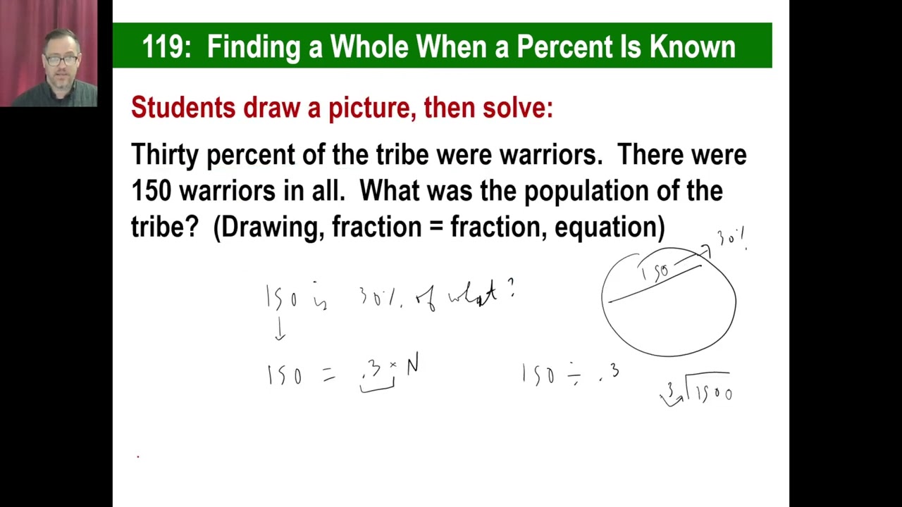 Saxon Math - 76 (4th Edition) - Lesson 119: Finding a Whole When the Percent Is Known