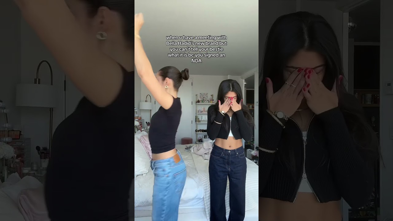 when you sign an NDA about Bella Hadid&rsquo;s new brand 🫣 #bellahadid