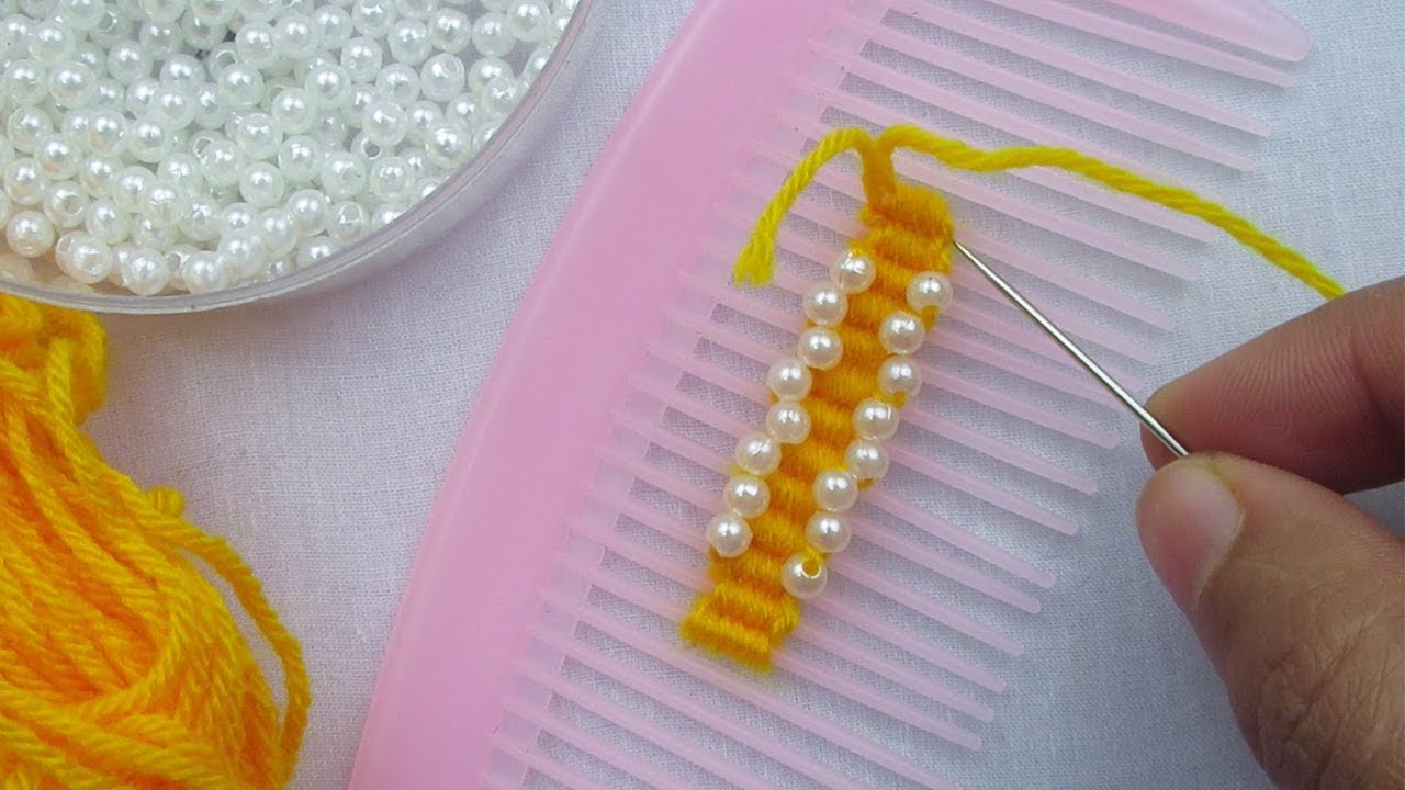 Hand Embroidery Flower, Amazing trick, Easy Flower Trick with Hair Comb, Flower Tricks