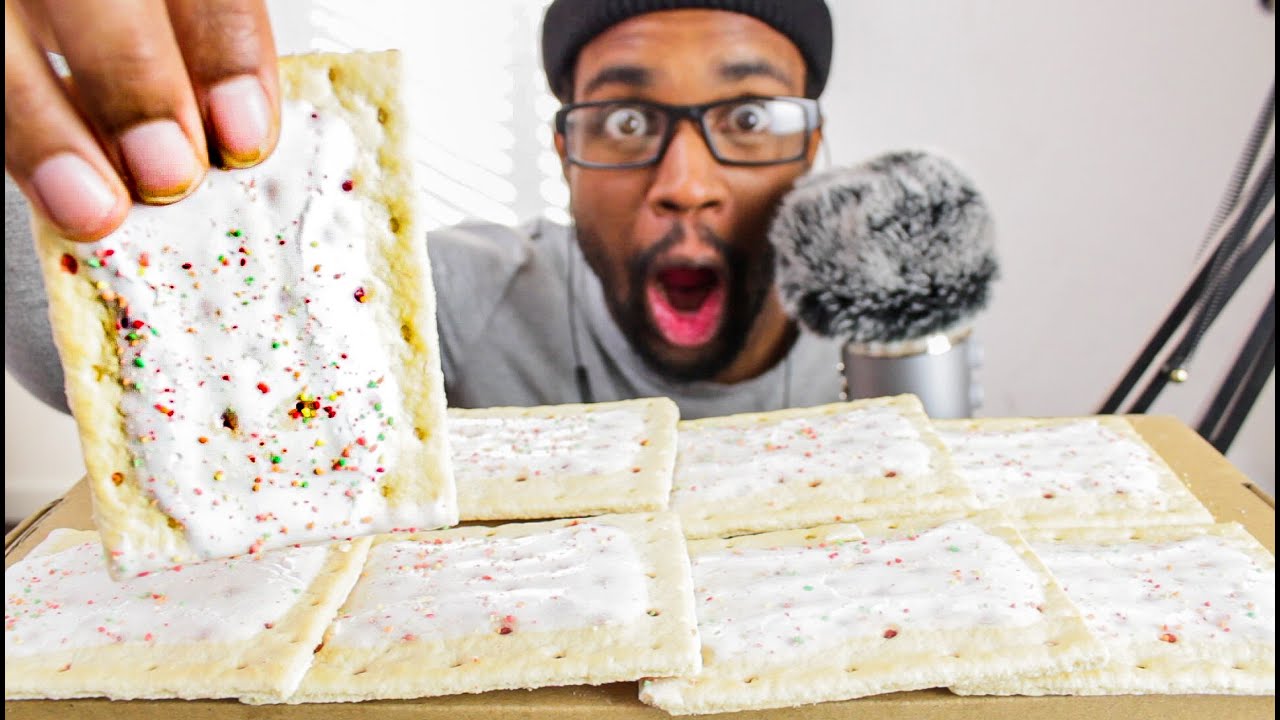 ASMR EATING FROSTED STRAWBERRY POP TARTS PASTRIES | ASMR TY | MUKBANG