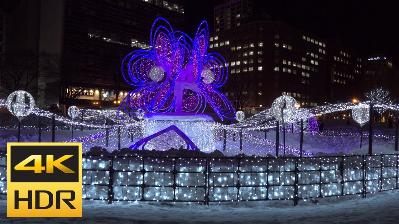 [4K HDR] 2022年 札幌ホワイトイルミネーションを散策 / Strolling in Sapporo White Illumination (Hokkaido, Japan)
