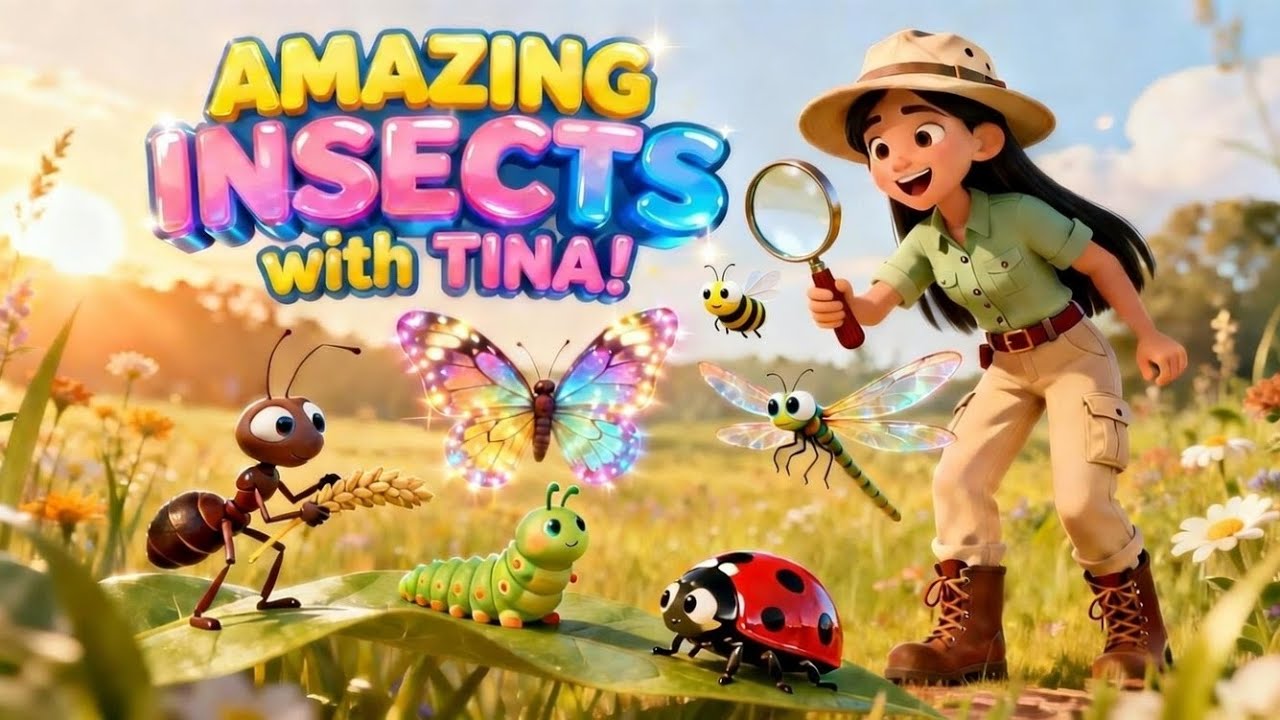 Tina Explores Amazing Insects for Kids | Butterfly, Ant, Dragonfly, Ladybug and Honeybee